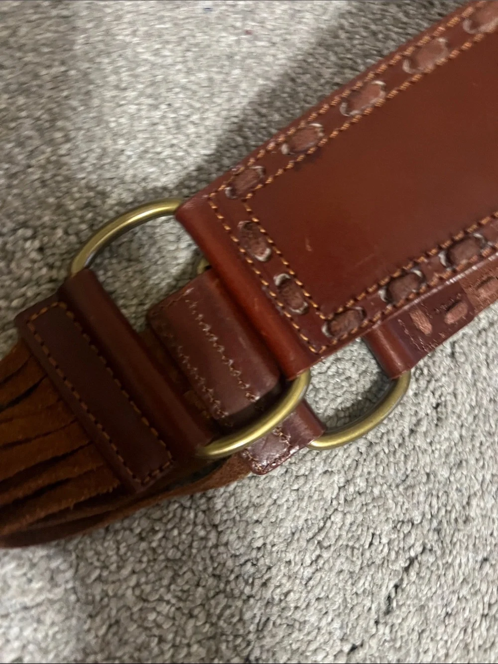 Vintage WCM New York Genuine Italian Leather Fringe Belt